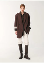 Women's High-Density Fine Silk Wool Peaked Lapel Suit Jacket