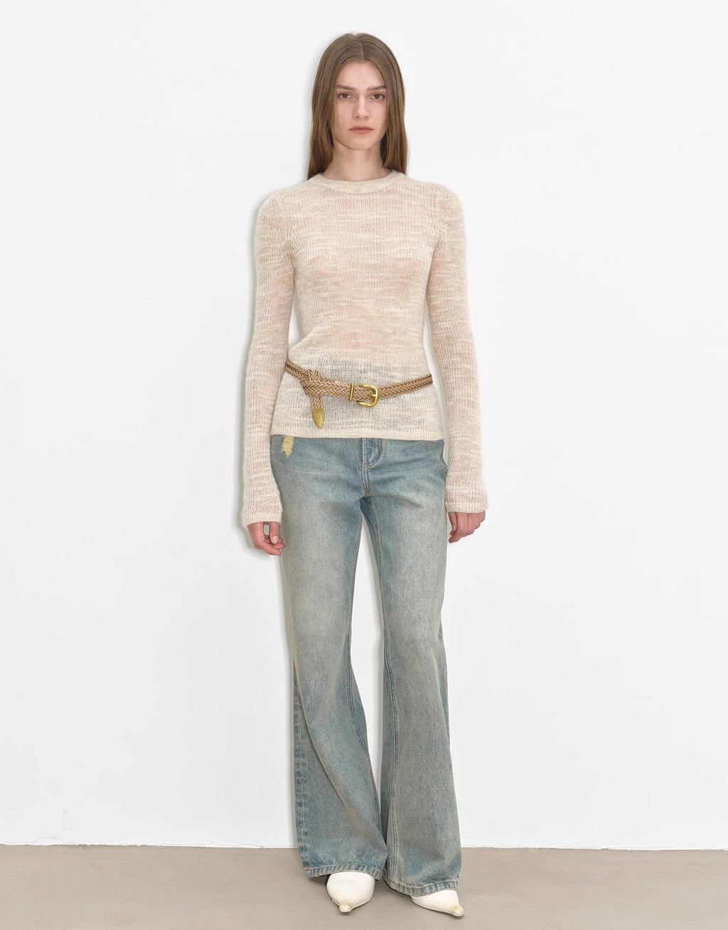 ‘Flare Mark’ Retro All-Season Slim Fit Versatile Washed Flared Jeans