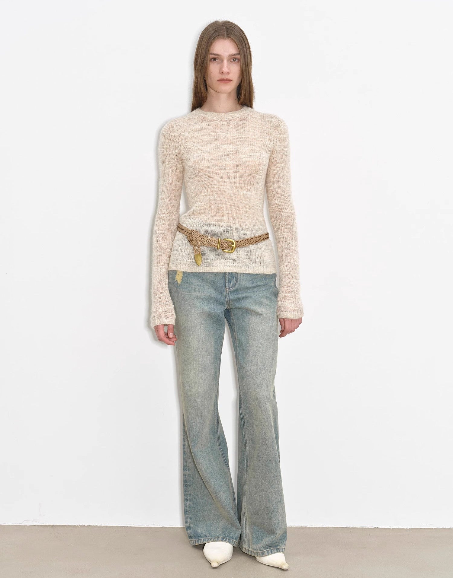 ‘Flare Mark’ Retro All-Season Slim Fit Versatile Washed Flared Jeans