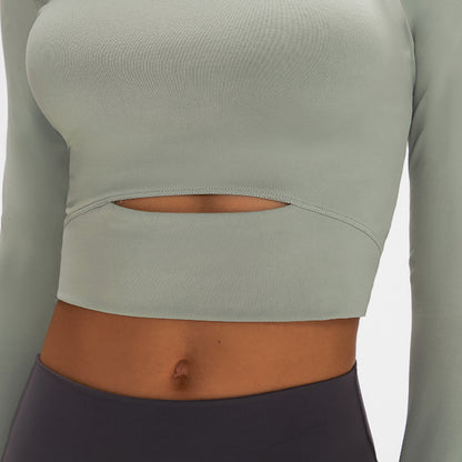 Long Sleeve Crop Top with Sports Strap