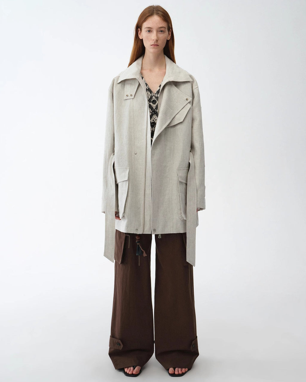 Relaxed Lace-Up Mid-Length Spring Trench Coat ‘Flynn Magazine’