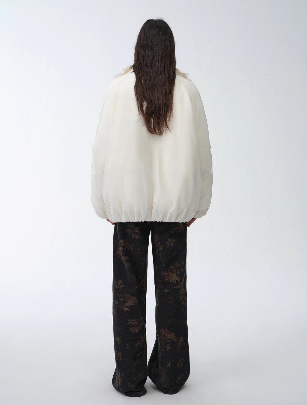 Fireladyfur Mid-Length Two-Tone Fox Fur Down Jacket 'Warm Dialogue'