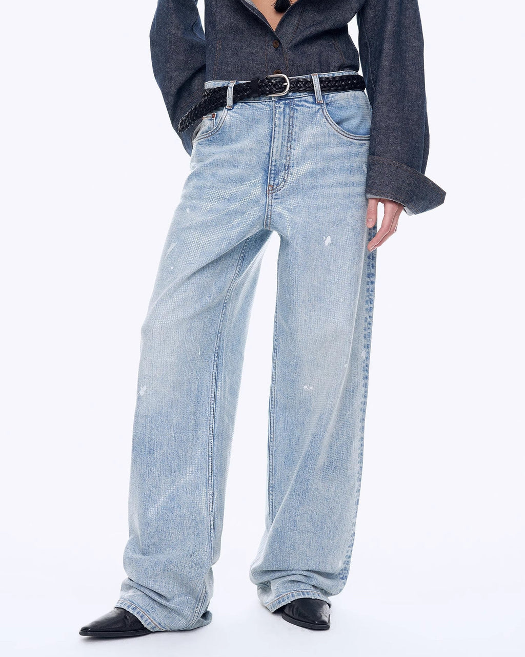 Distressed Dirty Dyed Tencel Cotton Jeans ‘Art Journey’