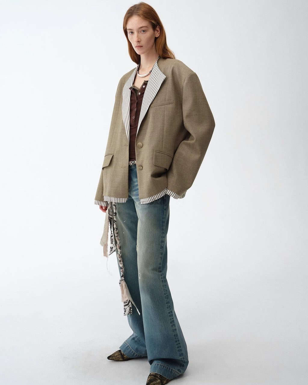 ‘London Diary’ Old Money Style Contrasting Lapel Wool Blazer