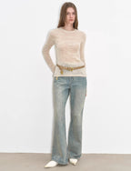 ‘Flare Mark’ Retro All-Season Slim Fit Versatile Washed Flared Jeans