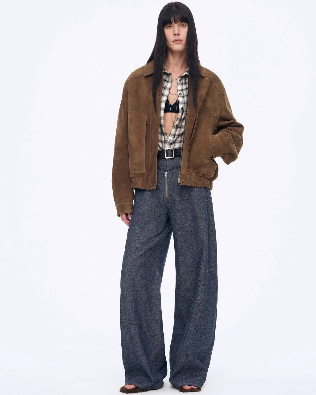 Fireladyfur Women's Stand-Up Silhouette Double Waist Linen Trousers ‘Berlin Street’