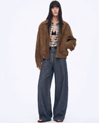 Fireladyfur Women's Stand-Up Silhouette Double Waist Linen Trousers ‘Berlin Street’