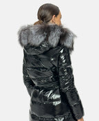 Onyx Genuine Silver Fox Down Parka