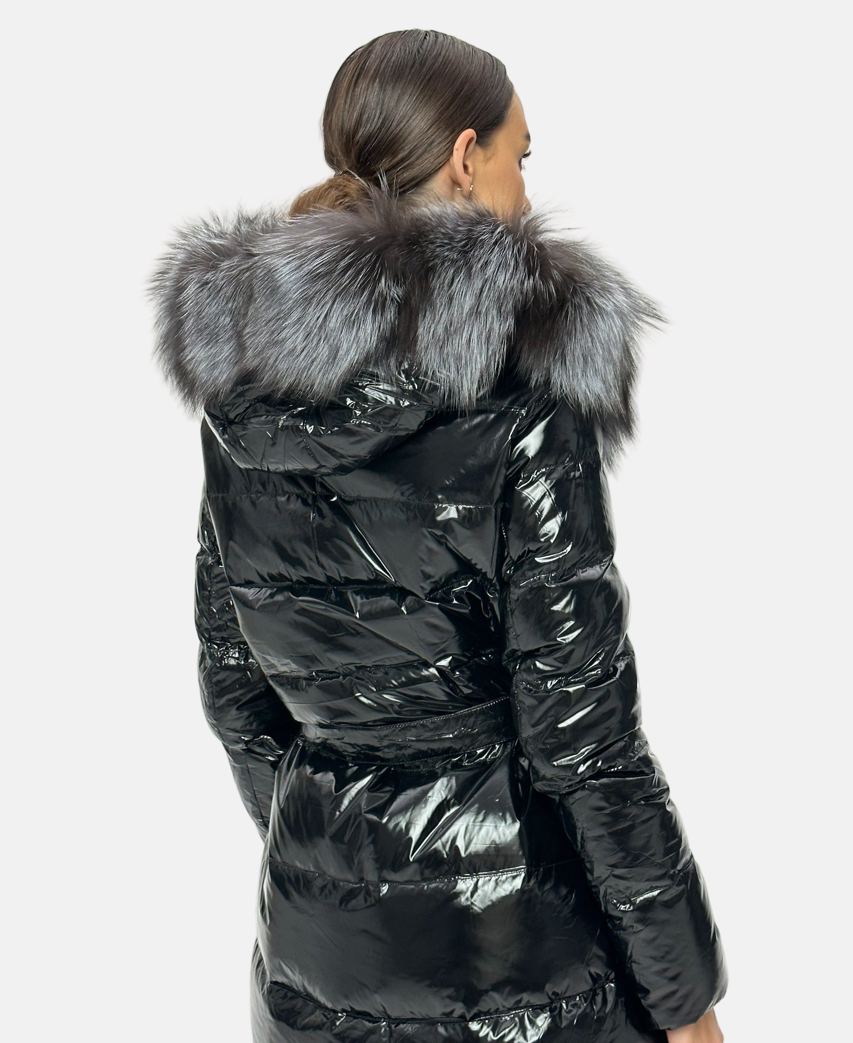 Onyx Genuine Silver Fox Down Parka