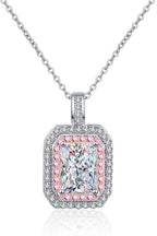 Pink Accent 1 Ct Moissanite Geometric Pendant Necklace