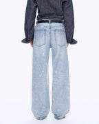 Distressed Dirty Dyed Tencel Cotton Jeans ‘Art Journey’