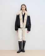 Fireladyfur Contrasting Fox Fur Collar Down Jacket 'Day and Night Rider'