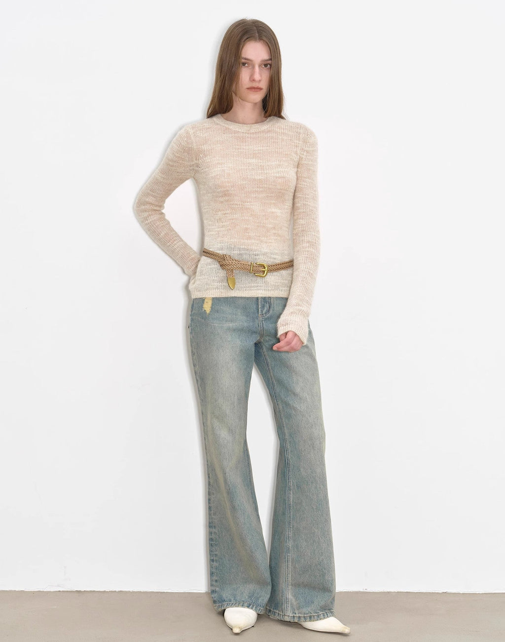 ‘Flare Mark’ Retro All-Season Slim Fit Versatile Washed Flared Jeans