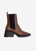 Brown Calf Leather Arachis Combat Boots | Heel 7.8 cm