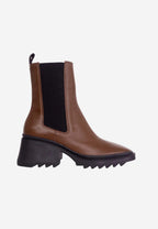 Brown Calf Leather Arachis Combat Boots | Heel 7.8 cm