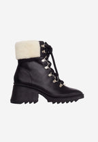Black Calf Leather Cassia Combat Boots