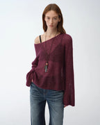 Mohair Sequin Knit Blend Hollow Oversized Sweater | Sparkling Spring