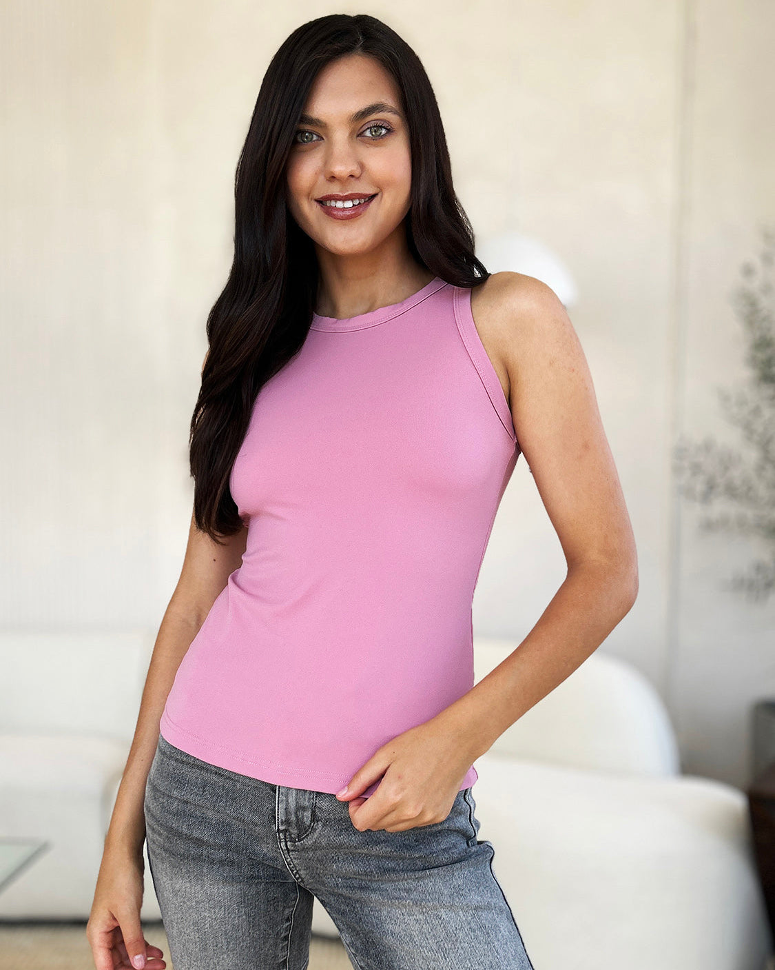 Basic Bae Full Size Round Neck Slim Tank