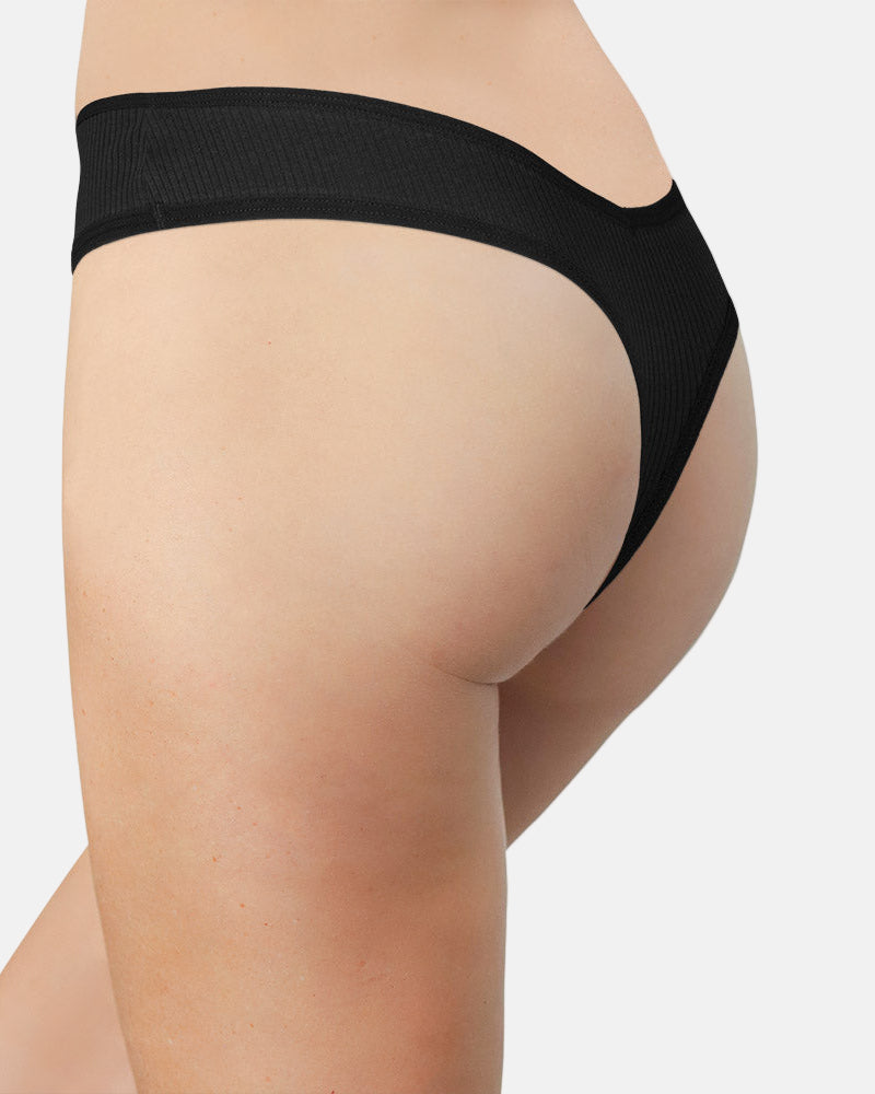 Cotton Rib Thong