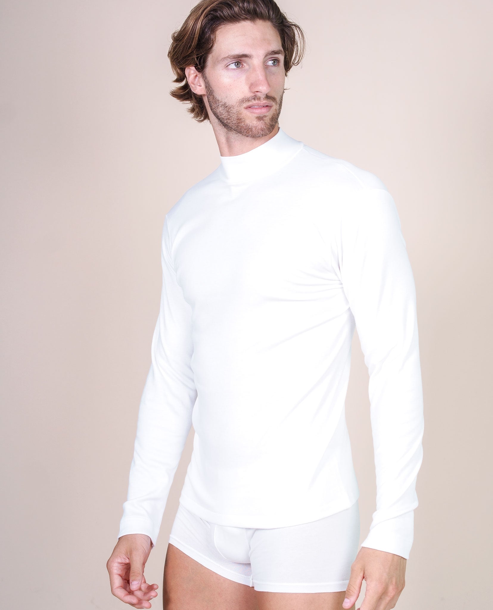 BASIC COTTON Free Spirit Brushed/Fleece Cotton Men's Turtleneck Jumper