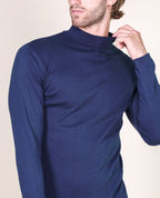 BASIC COTTON Free Spirit Brushed/Fleece Cotton Men's Turtleneck Jumper