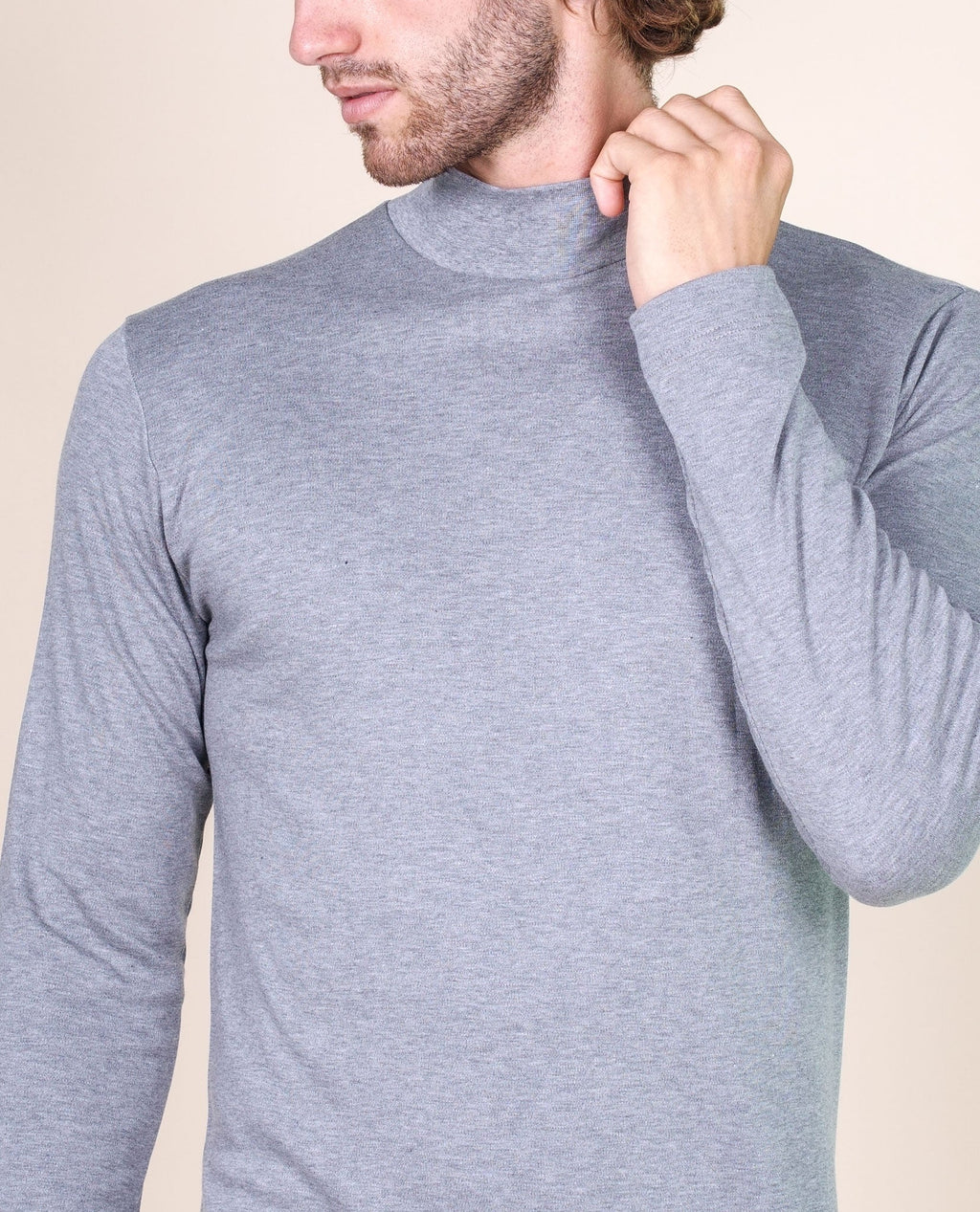 BASIC COTTON Free Spirit Brushed/Fleece Cotton Men's Turtleneck Jumper