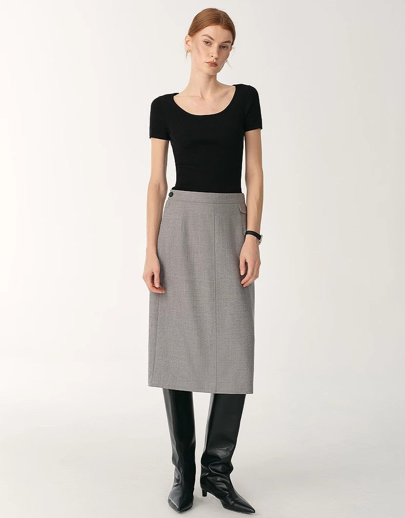 German Yangtze Wool Round Neck Short Sleeve Top