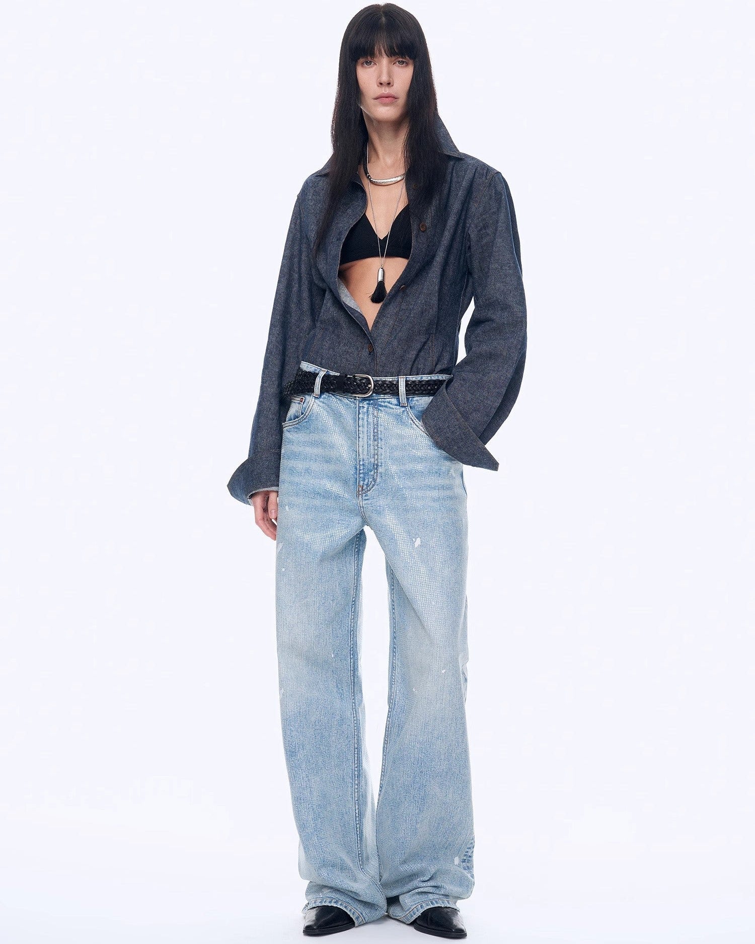 Distressed Dirty Dyed Tencel Cotton Jeans ‘Art Journey’