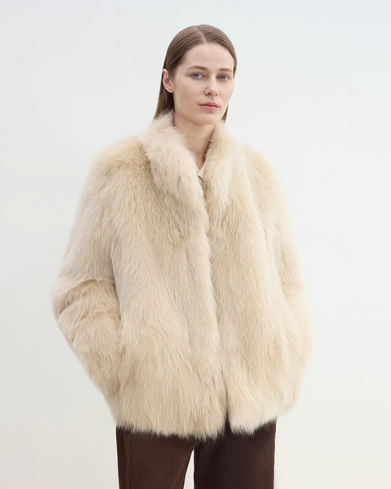 'Long Nocturne' Fox Fur Retro Short Coat