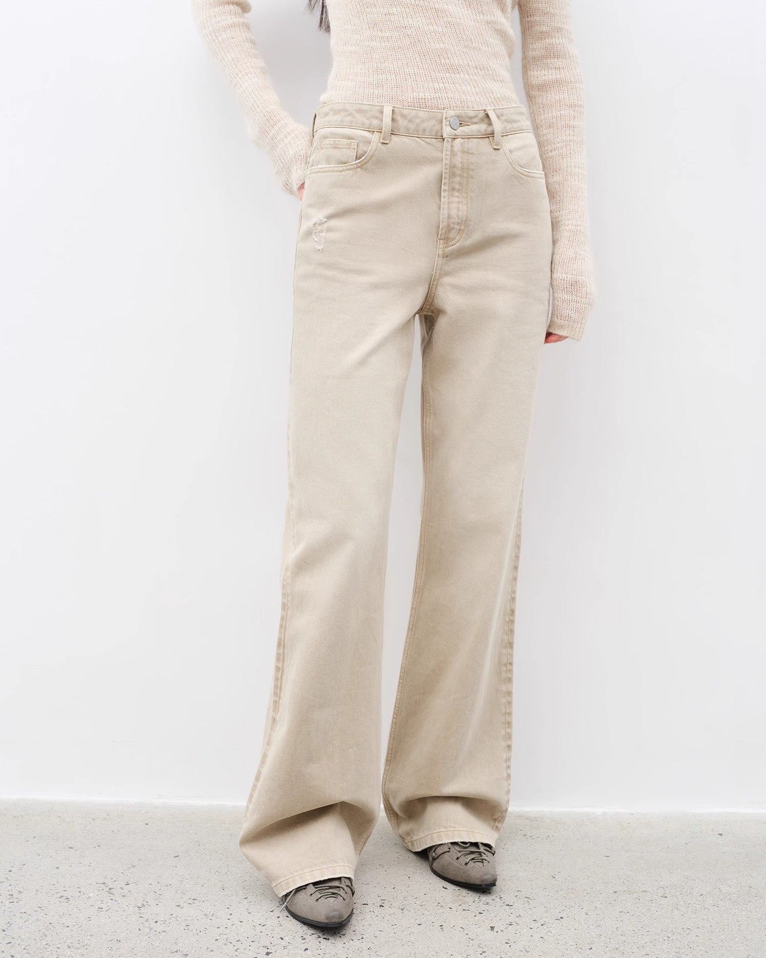 ‘Flare Mark’ Retro All-Season Slim Fit Versatile Washed Flared Jeans