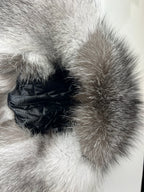 Genuine Silver Fox Fur Leather Hat