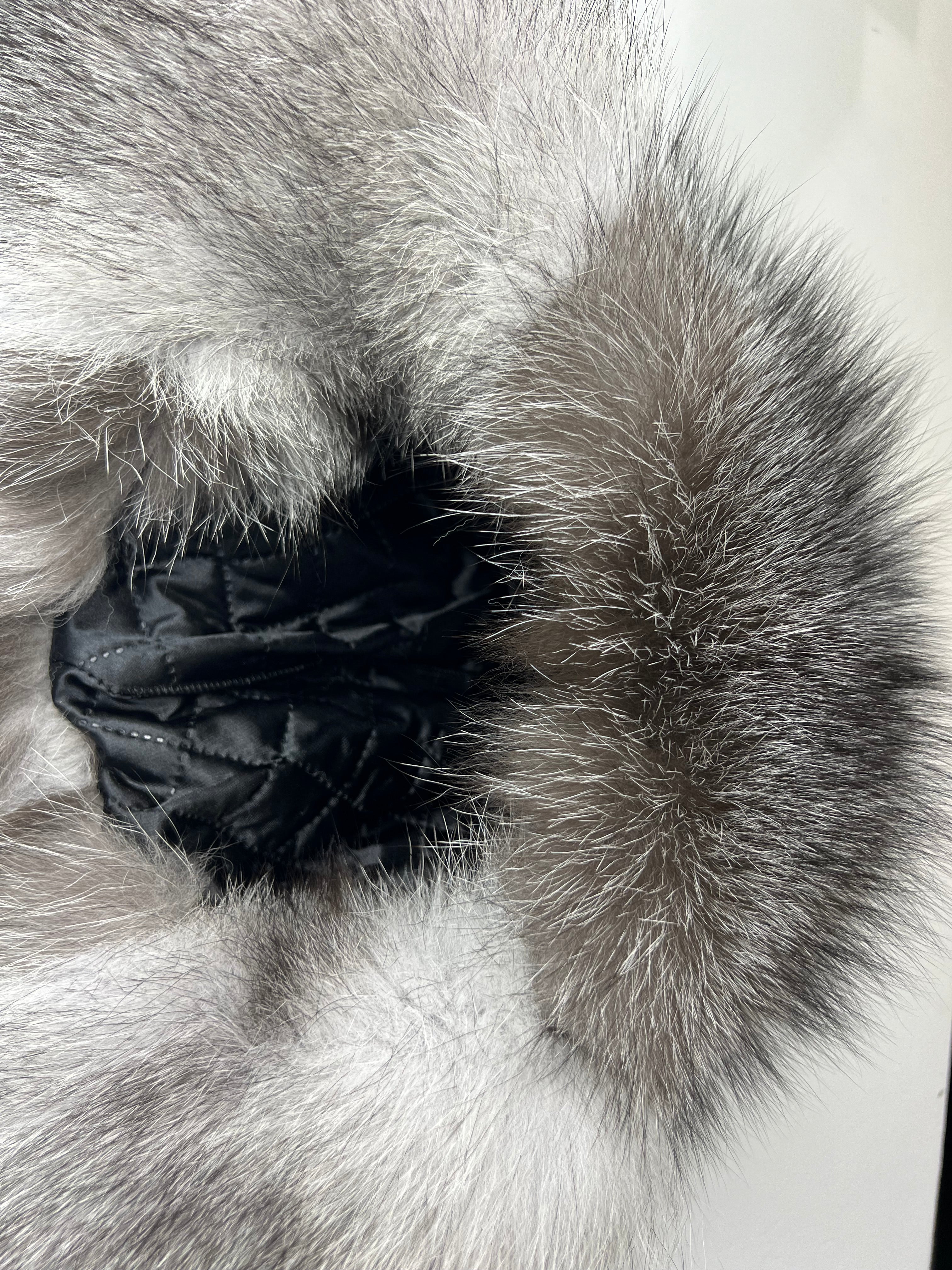 Genuine Silver Fox Fur Leather Hat