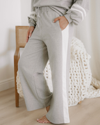 Jordyn Varsity Long Sleeve Pullover and Pants Set | Gray