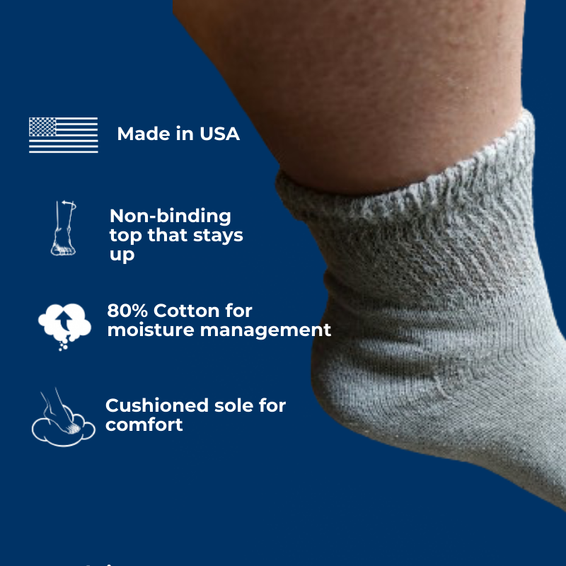 Women's Cotton Diabetic Ankle Socks | 6 Pairs