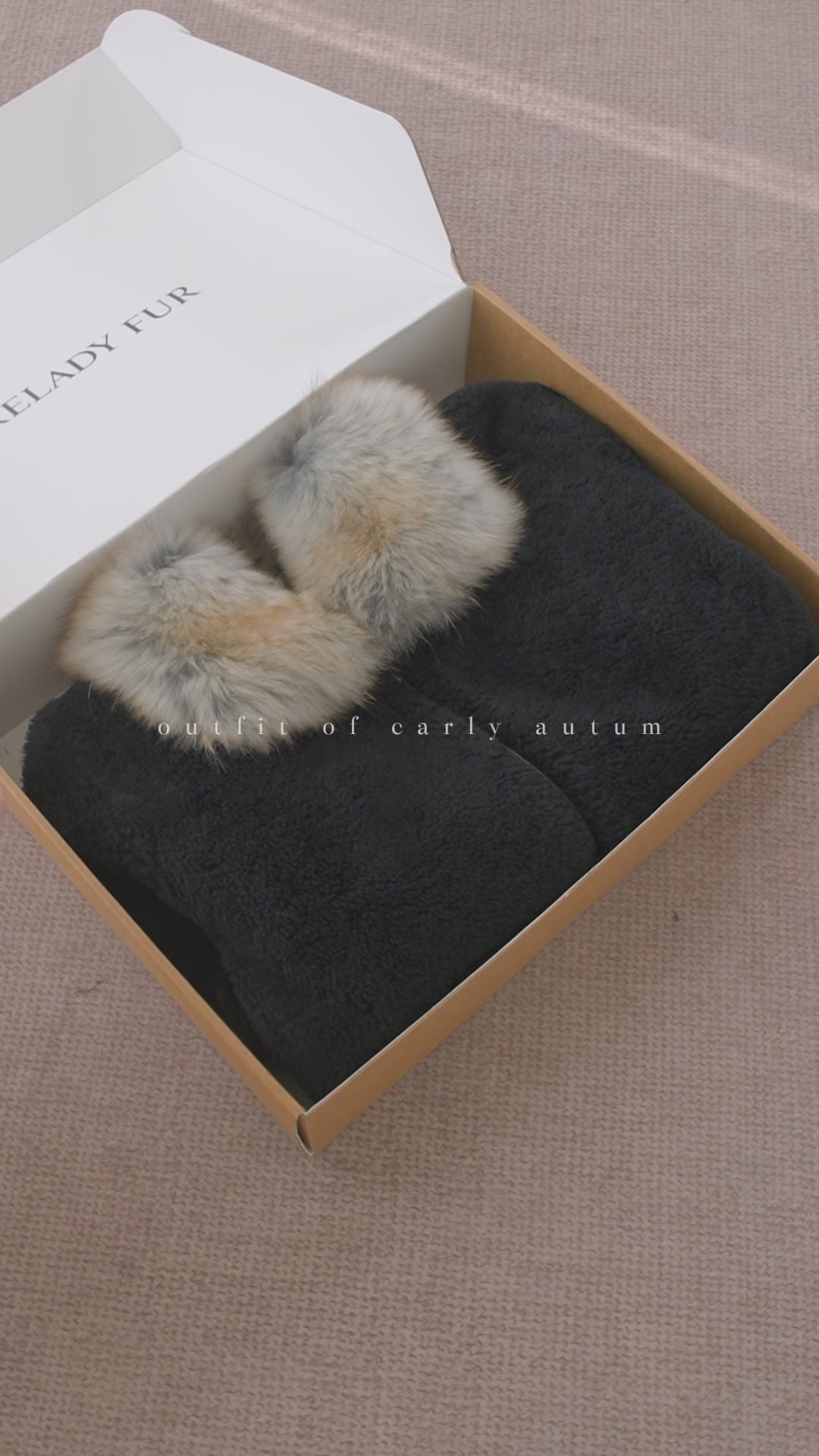Firelady Fur Women's Merino Shearling Coat | Layered Patch-Dyed Raccoon Fur Collar “Hokkaido Melody”
