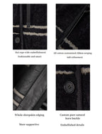 Fireladyfur Women's Lamb Wool Striped Jacket ‘Snowy New Year’
