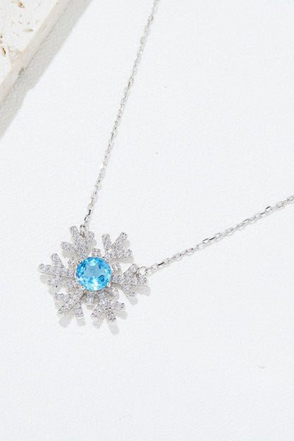 Topaz Snowflake Shape Necklace