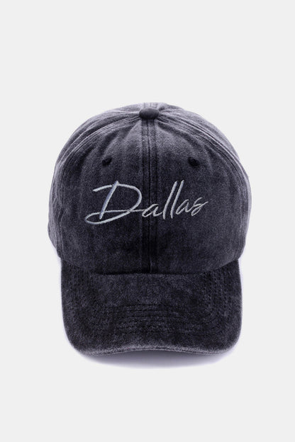 Dallas Embroidered Washed Baseball Cap