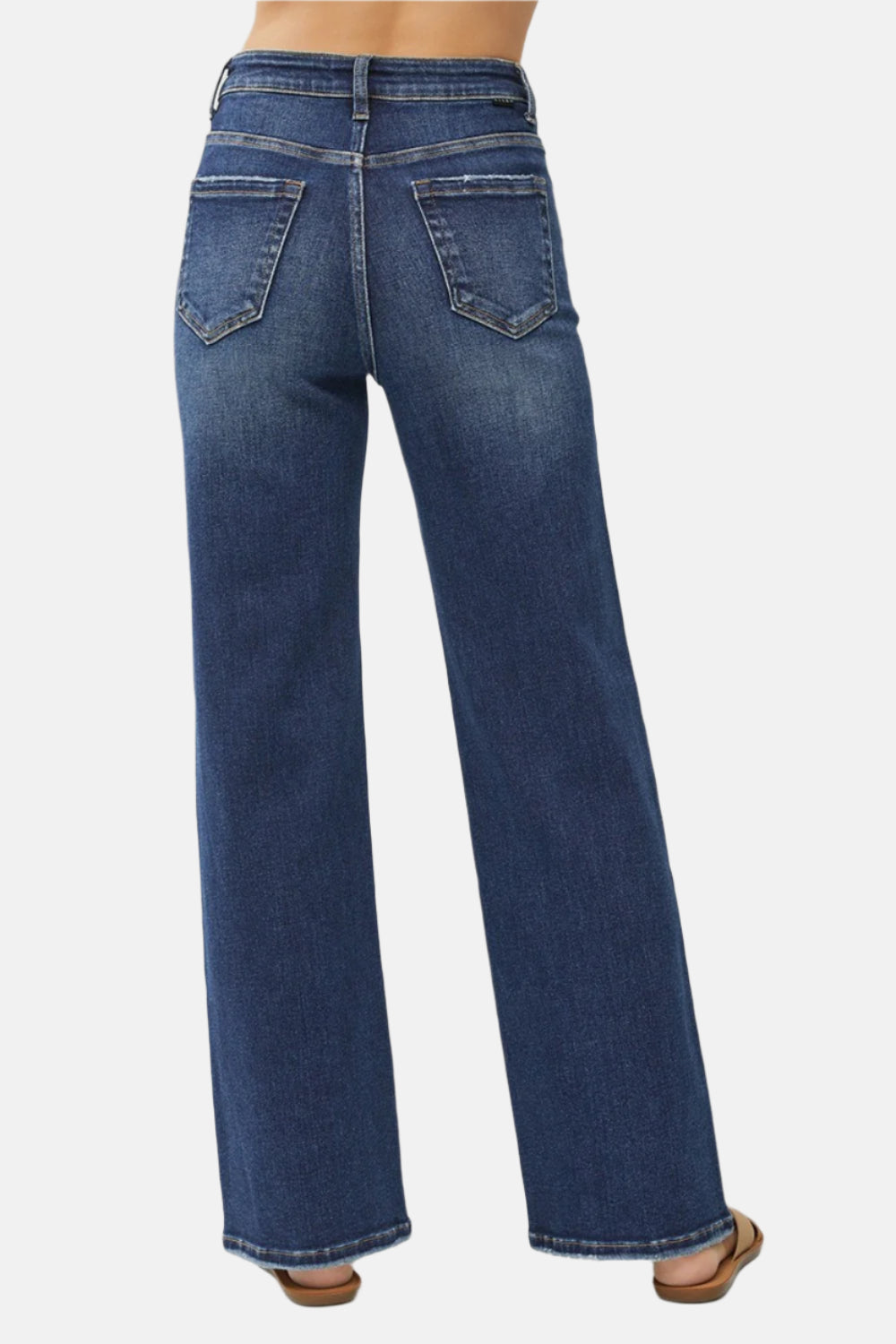 High Rise Distressed Wide Leg Jeans
