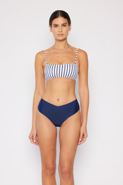 Navy Striped Bikini Set