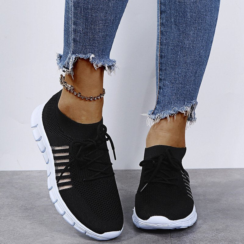 Breathable Mesh Lace-Up Sneakers