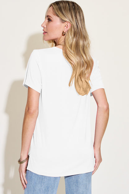 Bamboo V-Neck High-Low T-Shirt