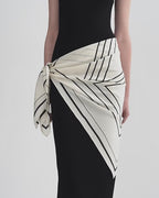 Fireladyfur Women's Stretch Silk Scarf with Original Geometric Print