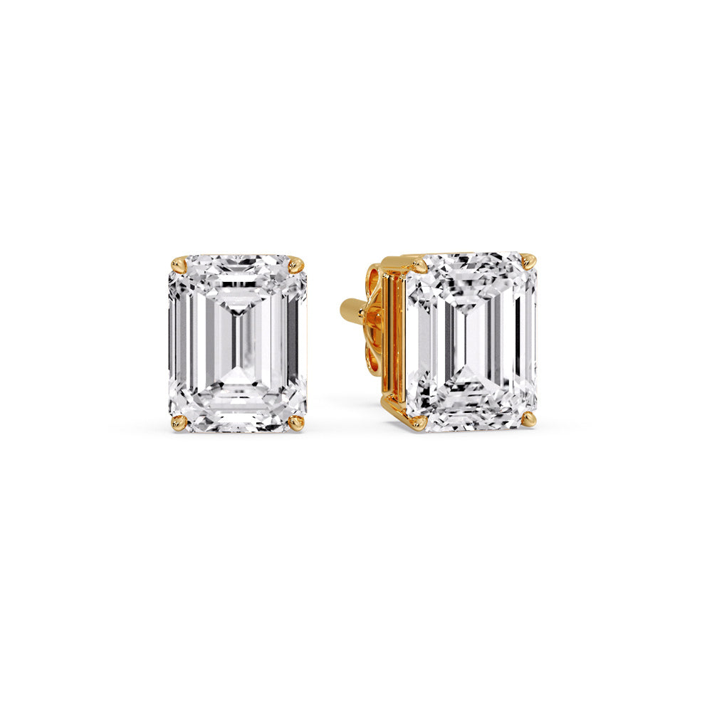 Emerald Cut Diamond Stud Earrings