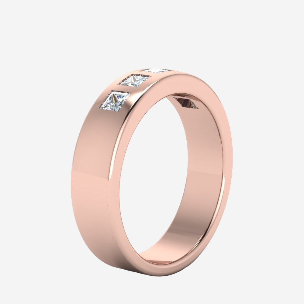 Flat Flush Set Mens Wedding Band