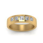 Flat Flush Set Mens Wedding Band