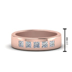 Flat Flush Set Mens Wedding Band