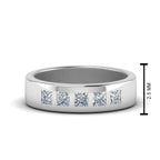 Flat Flush Set Mens Wedding Band