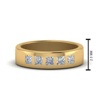 Flat Flush Set Mens Wedding Band