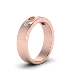 Flat Flush Set Mens Wedding Band